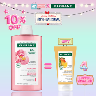 Klorane Shampooing Apaisant à la Pivoine 400ml = Après-Shampoing Mangue 50ml Offert