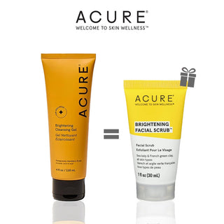 ACURE BRIGHTENING GEL NETTOYANT ÉCLAIRCISSANT 118ml = Scrub 30 Ml Offert