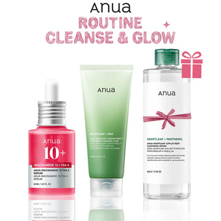 ANUA PACK ROUTINE ROUTINE CLEANSE & GLOW = PANTHENOL LOW PH 500 ML OFFERTE