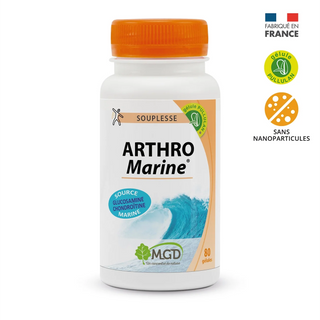 MGD Arthromarine 80 gélules, complément alimentaire articulations à la glucosamine et chondroïtine marine, parapharmacie Maroc.