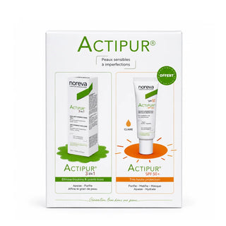 NOREVA ACTIPUR 3 EN 1 SOIN 30 ML =  ACTIPUR BB CRÈME ANTI IMPERFECTIONS TEINTÉE CLAIRE 30ML  OFFERT