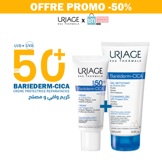 URIAGE COFFRET Bariéderm CICA SPF50 + Bariéderm CICA GEL NETTOYANT 200ML