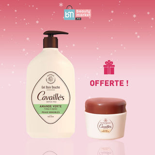 ROGE CAVAILLES GEL BAIN ET DOUCHE AMANDE VERTE PEAUX SENSIBLES 1L = CREME CORPS PERLEE OFFERTE