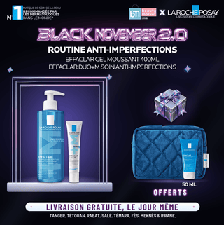 LA ROCHE-POSAY ROUTINE ANTI-IMPERFECTIONS EFFACLAR - GEL MOUSSANT PURIFIANT +M 400ML + EFFACLAR DUO+M = GEL MOUSSANT 50ML + TROUSSE OFFERTS