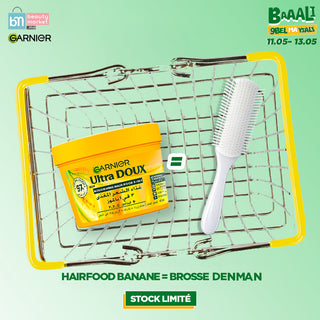 GARNIER ULTRA DOUX HAIR FOOD MASQUE NOURISSANT BANANE 390ML = BROSSE DENMAN OFFERTE