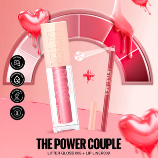 MAYBELLINE PACK LIFTER GLOSS À LÈVRES REPULPANT 005 PETAL + Lifter Lip Liner 009 Peaking