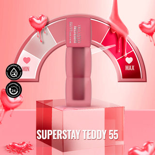 MAYBELLINE NEW YORK SUPERSTAY TEDDY TINT BLUSH À LÈVRES LIQUIDE FINI MAT FONDU kneehigh 55