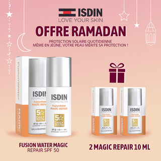 ISDIN FUSIONWATER MAGIC REPAIR SPF 50 50ML = 2 FUSION WATER MAGIC 10 ML OFFERTS
