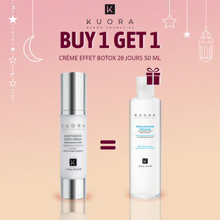 KUORA CRÈME EFFET BOTOX 28 JOURS 50 ML = EAU MICELLAIRE 60 ML OFFERTE