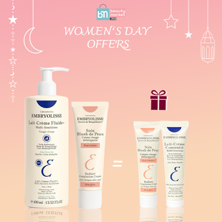 Embryolisse Pack Lait-Crème Fluide 400 ml + Soin Blush de Peau Rose Lumière 30 ml = 2 Soins OFFERTS