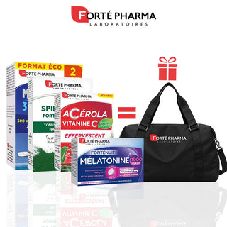 Forte Pharma Pack Sport Spiruline + Acérola + Mélatonine + Magné 300 Marin = Sac Offerte