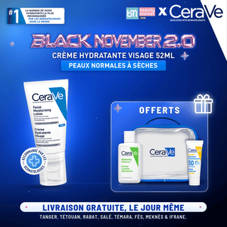 Cerave crème hydratante visage pm– 52 ml = 3 Cadeaux Offerts
