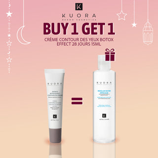 KUORA CRÈME CONTOUR DES YEUX BOTOX EFFECT 28 JOURS 15ML = EAU MICELLAIRE 60 ML OFFERTE
