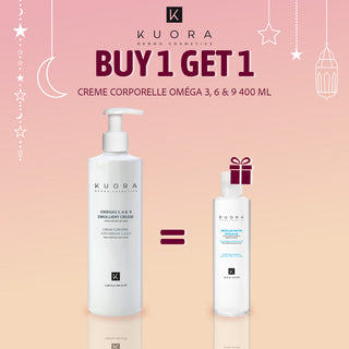KUORA CREME CORPORELLE OMÉGA 3, 6 & 9 400 ML = EAU MICELLAIRE 60 ML OFFERTE