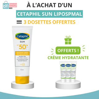 CETAPHIL SUN LOTION SPF50+ 100ML = 3 CREME HYDRATANTE 30 ML OFFERTS