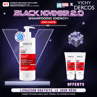 VICHY DERCOS SHAMPOOING ENERGISANT 400 ML = *2 FORMAT VOYAGE 50 ML OFFERT