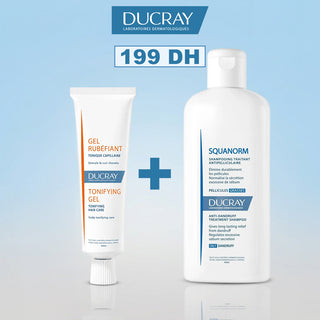 Ducray Pack Gel Rubéfiant 30 Ml + Squanorm Shampooing Traitant Antipelliculaire Grasses 200 Ml