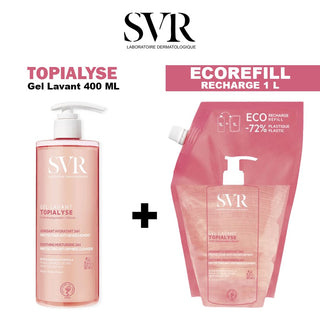 SVR TOPIALYSE GEL LAVANT 400ML + ÉCO-RECHARGE 1 ML