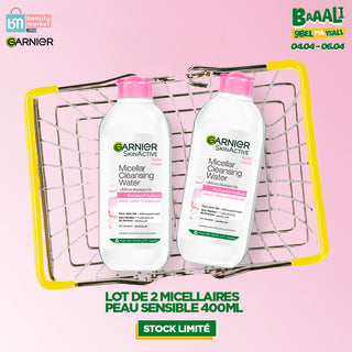 Garnier lot de 2 solution micellaire tout en 1 peaux sensibles 400ml