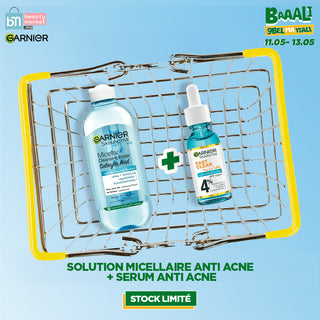 GARNIER PACK SOLUTION MICELLAIRE ANTI ACNE 400ML + SCRUB ANTI ACNE + SERUM ANTI ACNE