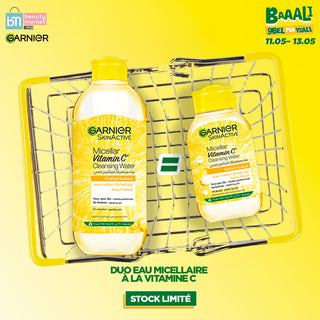 Garnier eau micellaire nettoyante démaquillante vitamine c 400ml = MINI Eau micellaire 100ML OFFERTE