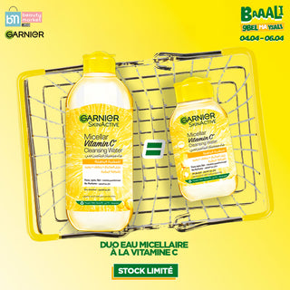 Garnier eau micellaire nettoyante démaquillante vitamine c 400ml = MINI Eau micellaire 100ML OFFERTE