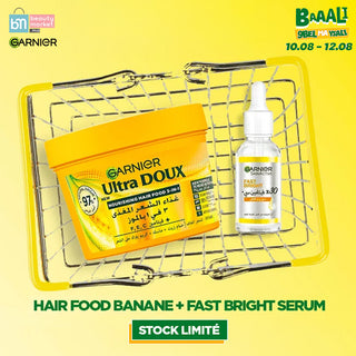 Garnier ultra doux hair food masque nourissant multi- usages à la banane 390ML + Fast Bright - serum 30ml