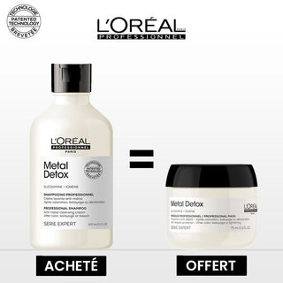 L'OREAL PROFESSIONNEL METAL DETOX SHAMPOING  300 ML = MASQUE METAL DETOX 75ML OFFERT