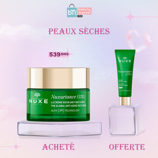 NUXE Kit Anti-Âge Global Peaux Sèches, Nuxuriance Ultra + Creme Nuit 15ml