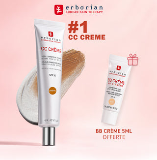 Erborian CC Crème SPF30 – Soin Correcteur Porcelain Caramel 40ML = BB CRÈME DORE 5ML OFFERTE
