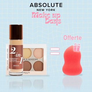 ABSOLUTE NEW YORK PACK 2-IN-1 FOUNDATION AND CONCEALER + HIGHLIGHT & CONTOUR = BLENDINGOFFERTE