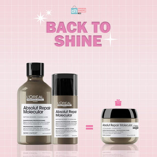 L'oreal professionnel absolut repair molecular shampooing 300 ml + masque absolut repair molecular 100ml = Masque 75 ml Offert