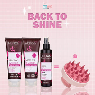 URBAN CARE PACK ARGAN & KÉRATINE SHAMPOOING + APRÈS-SHAMPOOING + LEAVE-IN = SCALP OFFERTE