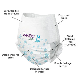 BAMBO NATURE COUCHES DE PISCINE TAILLE M (12+ KG / 26+ LBS), 12 UNITES