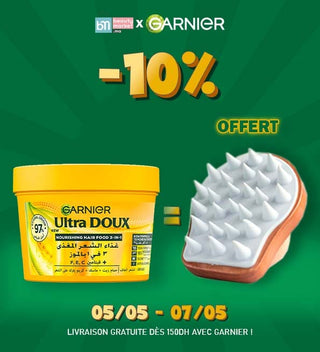 GARNIER ULTRA DOUX HAIR FOOD MASQUE NOURISSANT MULTI- USAGES À LA BANANE 390 ML = Scalp Cheveux OFFERT