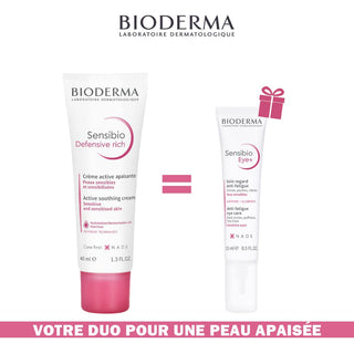Bioderma Sensibio Défensive Riche Crème Active Apaisante 40ml = Contour des Yeux 15 ml Offert