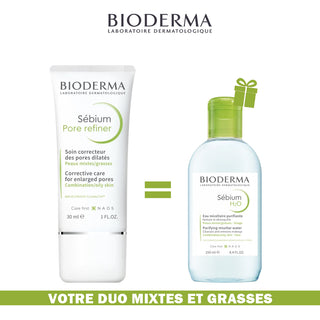 Bioderma Sébium Pore refiner 30 ml = H2O Micellaire 250 ml Offerte