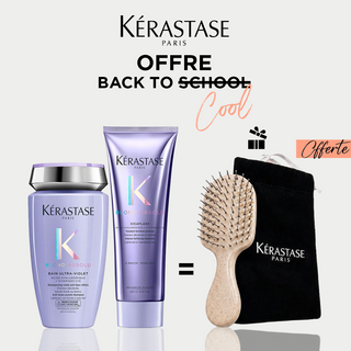 Kérastase Blond Absolu – Pack Bain Ultra-Violet 250 ml + Cicaflash 250 ml = MINI BROSSE DE SAC OFFERTE