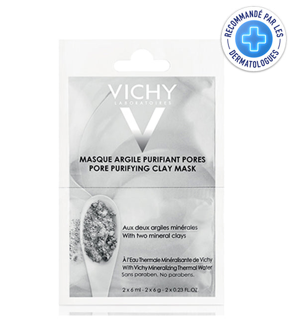 Vichy Masque Mineral – Masque Bidose Argile purifiant – 2 x 6 ml