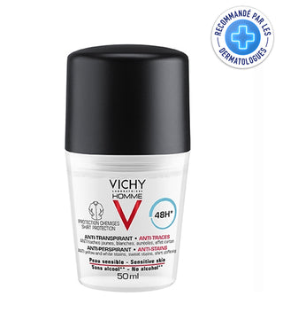 Vichy Homme Déodorant 48H Anti-transpirant Anti-traces Protection chemise – 50 ml