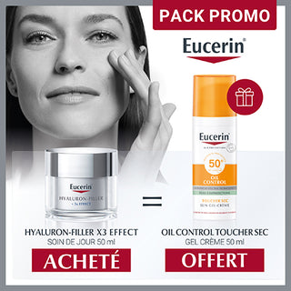 EUCERIN HYALURON-FILLER Soin de jour 50ml = Eucerin oil control toucher sec 50ml  OFFERT