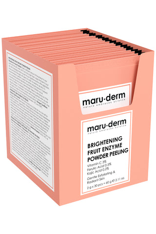 MARUDERM PEELING ECLAIRCISSANTE AUX ENZYMES DE FRUITS EN POUDRE 60G 30 PCS – Peeling enzymatique doux pour teint lumineux et uniforme