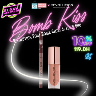 Bomb Kiss – Revolution Pout Bomb Gloss & Lip Liner Duo – Lèvres pulpeuses et définies