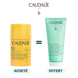 CAUDALIE VINOSUN PROTECT STICK INVISIBLE SPF 50 = LAIT APRÈS SOLEIL 200 ML OFFERT