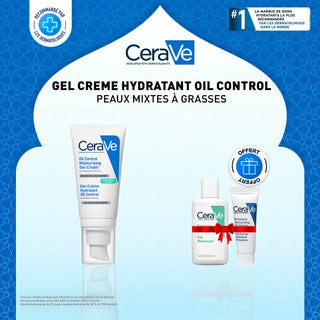 Cerave gel creme hydratant oil control peaux mixtes a grasses 52 ml = Gel Moussant 20 ml + Oil control 3ml OFFERTS