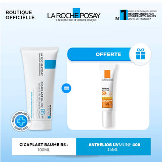 La Roche-Posay Cicaplast Baume Cicatrisant B5+ 100ml = Anthelios Fluide UVMUNE 400+ SPF50 15ML OFFERT