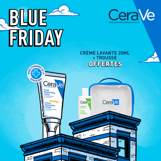 CeraVe Crème Hydratante Visage SPF 50 Peaux Normales À Sèches 52ml = Crème Lavante 20ml + Trousse OFFERTES
