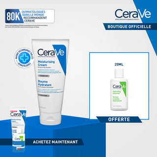 Cerave Baume Hydratant Nourrissant Peau Sèche À Très Sèche 177ml = crème lavante hydratante 20ML OFFERTE