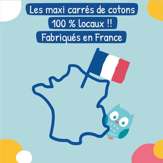 CARRYBOO CARRÉS MAXI DE COTON 100% BIO 70 UNITÉS