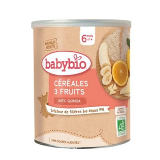 BABYBIO – CEREALES INFANTILES BIO 3 FRUITS DES 6 MOIS 220G